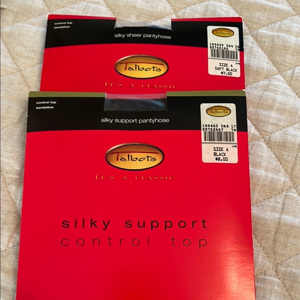 Bundle Talbots Silky Support Pantyhose - Black